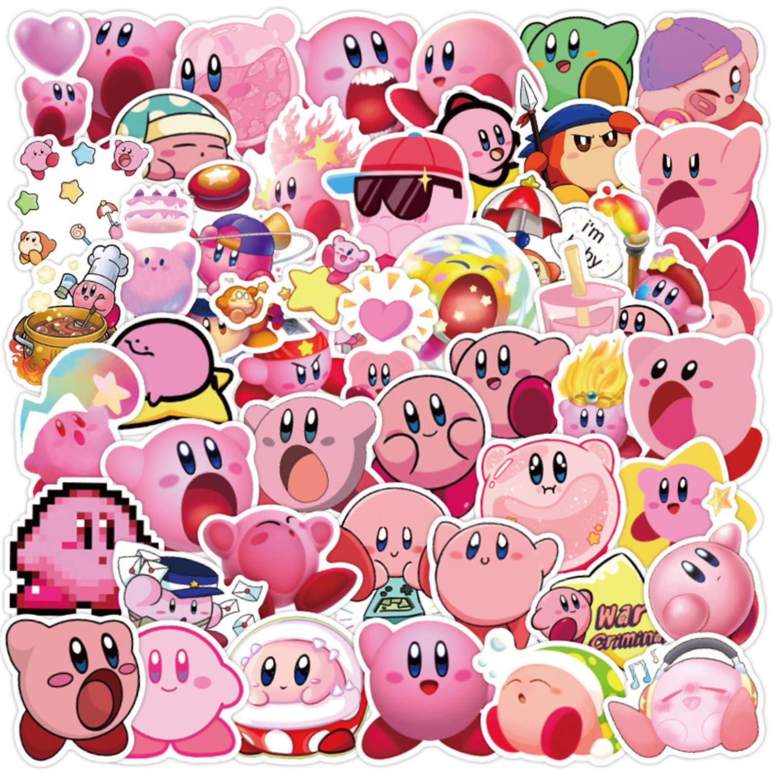 Buy Lanseede 50Pcs Lovely Cartoon Kirby Star Stickers for Suitcase