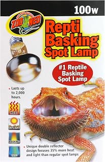 Zoo Med Repti Basking Spot Lamp 100W Bulbs Pack of 3 - 35% More Focused Heat & UVA for Reptile Basking