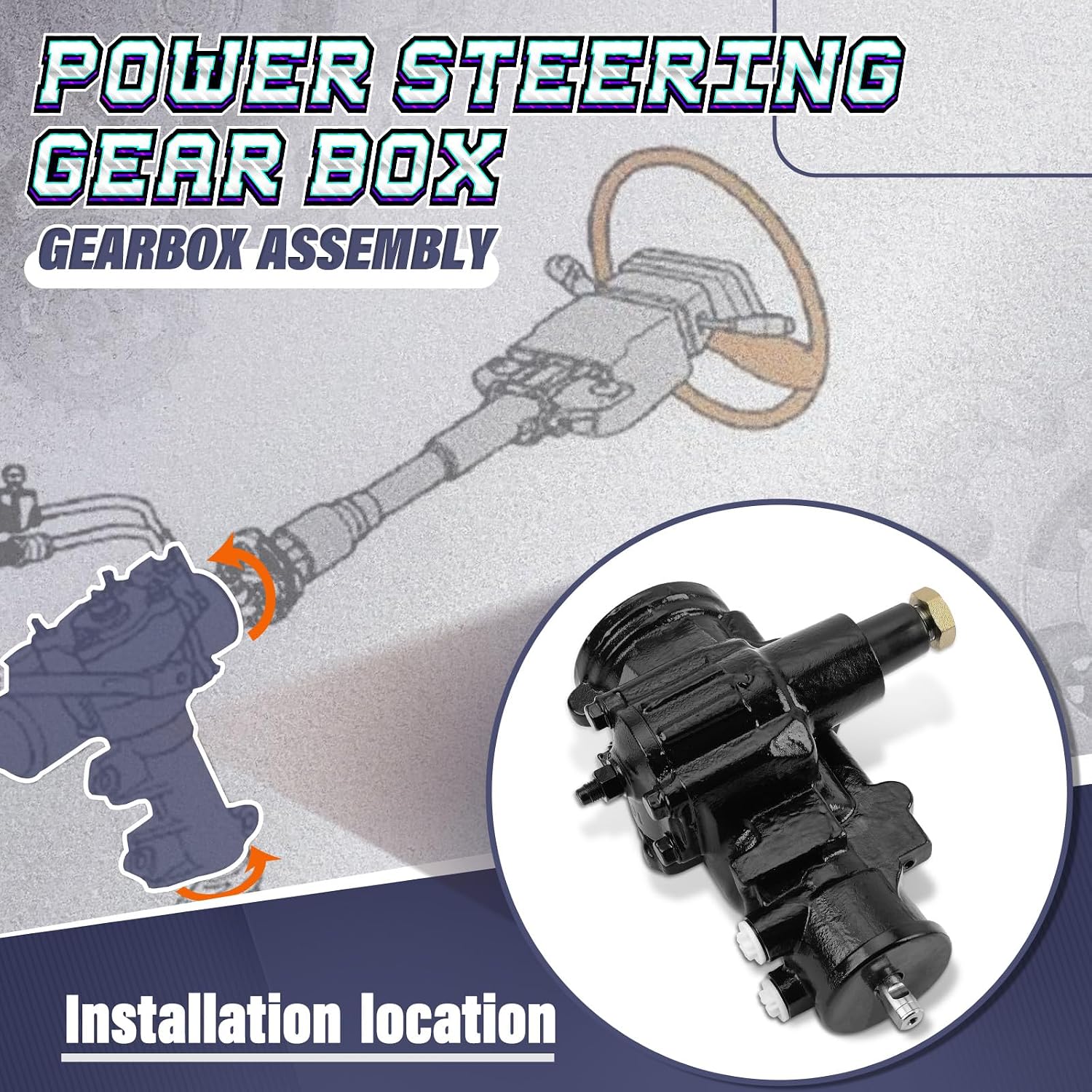 Power Steering Gear Box Gearbox Assembly Fit for Chevrolet Silverado 1999-2007 1500 HD Classic, Suburban 2500, Silverado 3500 & GMC Sierra 1500 HD, Yukon XL 2500, Replace# 15068759