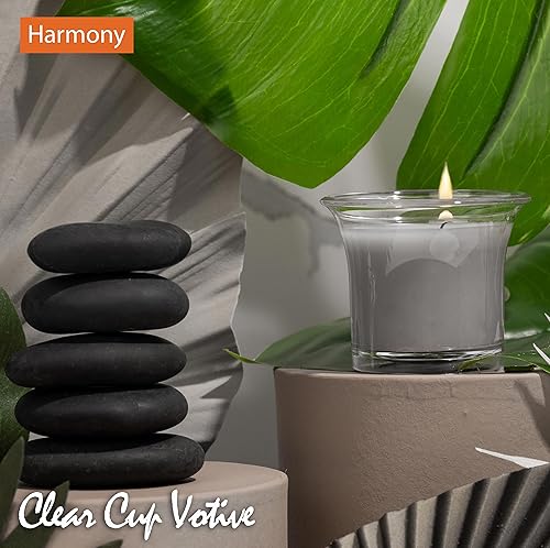 Miniatura 4 de HYOOLA Velas votivas perfumadas de taza transparente, Harmony, 12 horas de tiempo de combustión, paquete de 4, hechas en Europa