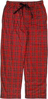 St. John's Bay Mens Red Tartan Plaid Fleece Sleep Pants Pajama Bottoms