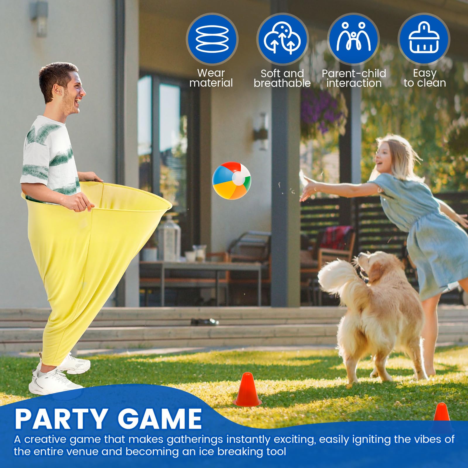 4Pcs Granny Pants Yard Game Set, Freaky Party Games with 18 Ball