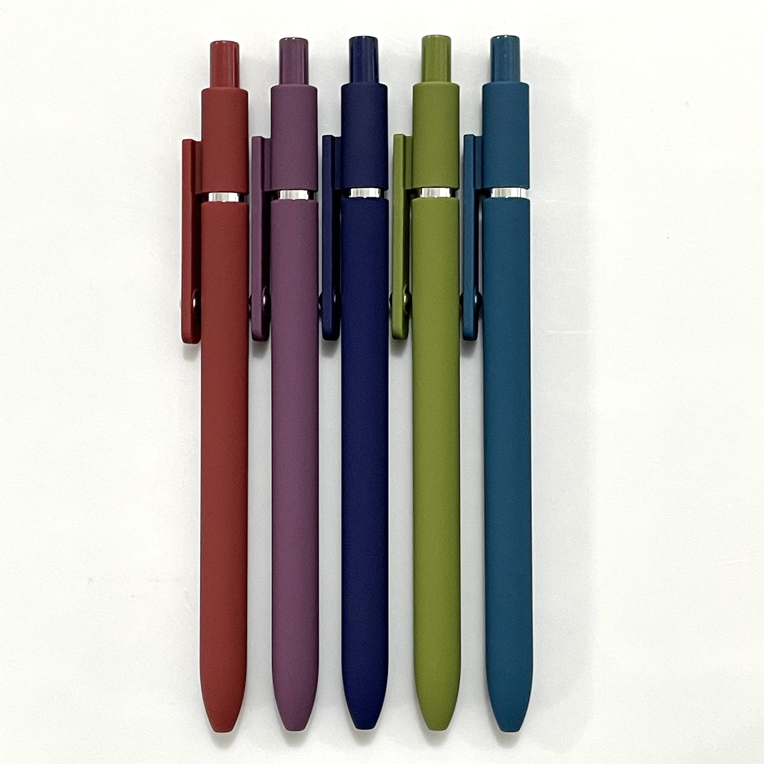 sencoo Paquete de 5 bolígrafos de gel azules de tinta de secado rápido, punta fina, retráctiles, bolígrafos de 0.5 mm, bolígrafos de escritura suave, bonitos bolígrafos estéticos para escuela,