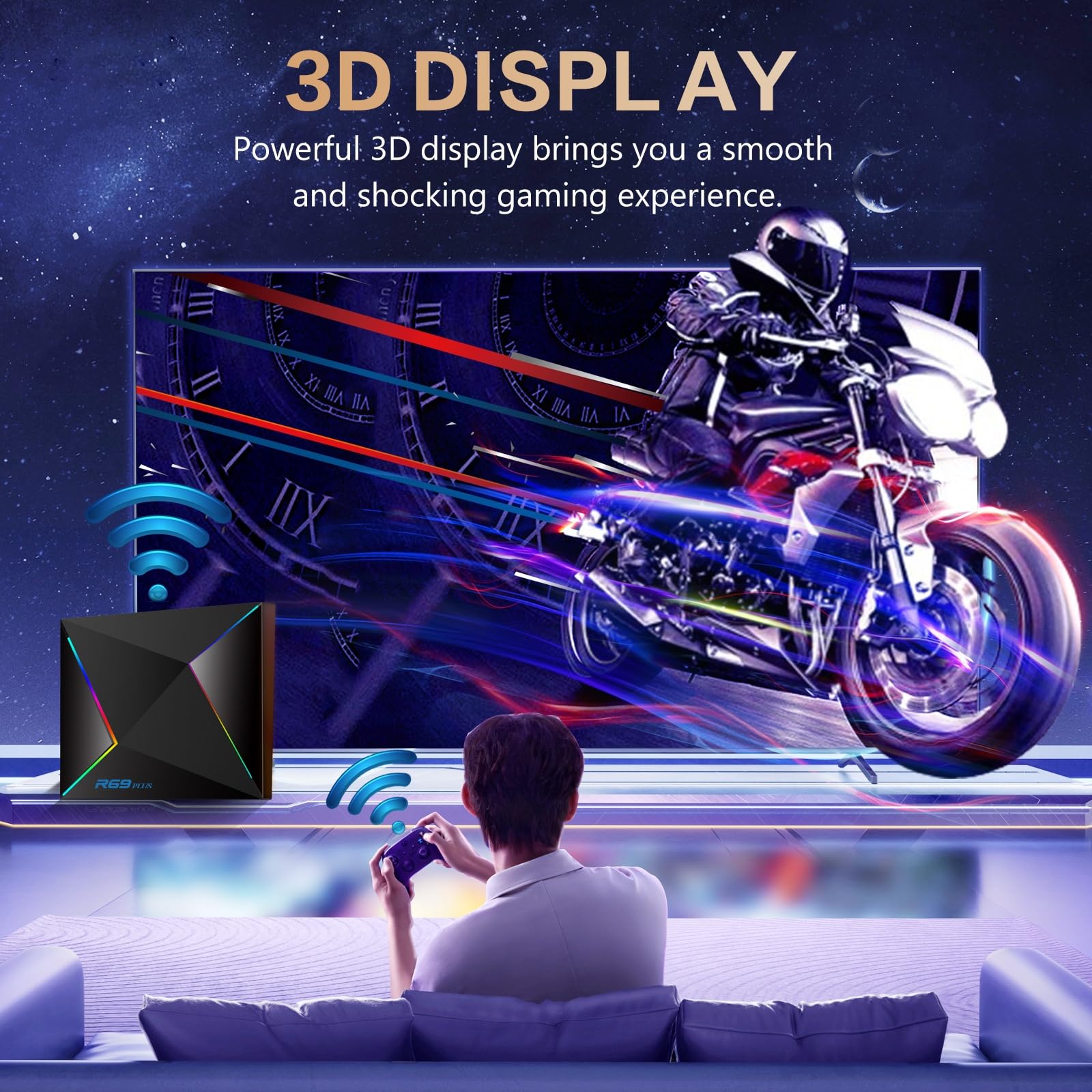 Android 14.0 TV Box, Android Box 2GB RAM 16GB ROM WIFI6 1000M Ethernet 4K 8K HDR10 Chipset Allwinner H728, supporto 2.4G/5.8G Dual WiFi BT5.0 USB 2.0 USB 3.0 TV Box Android
