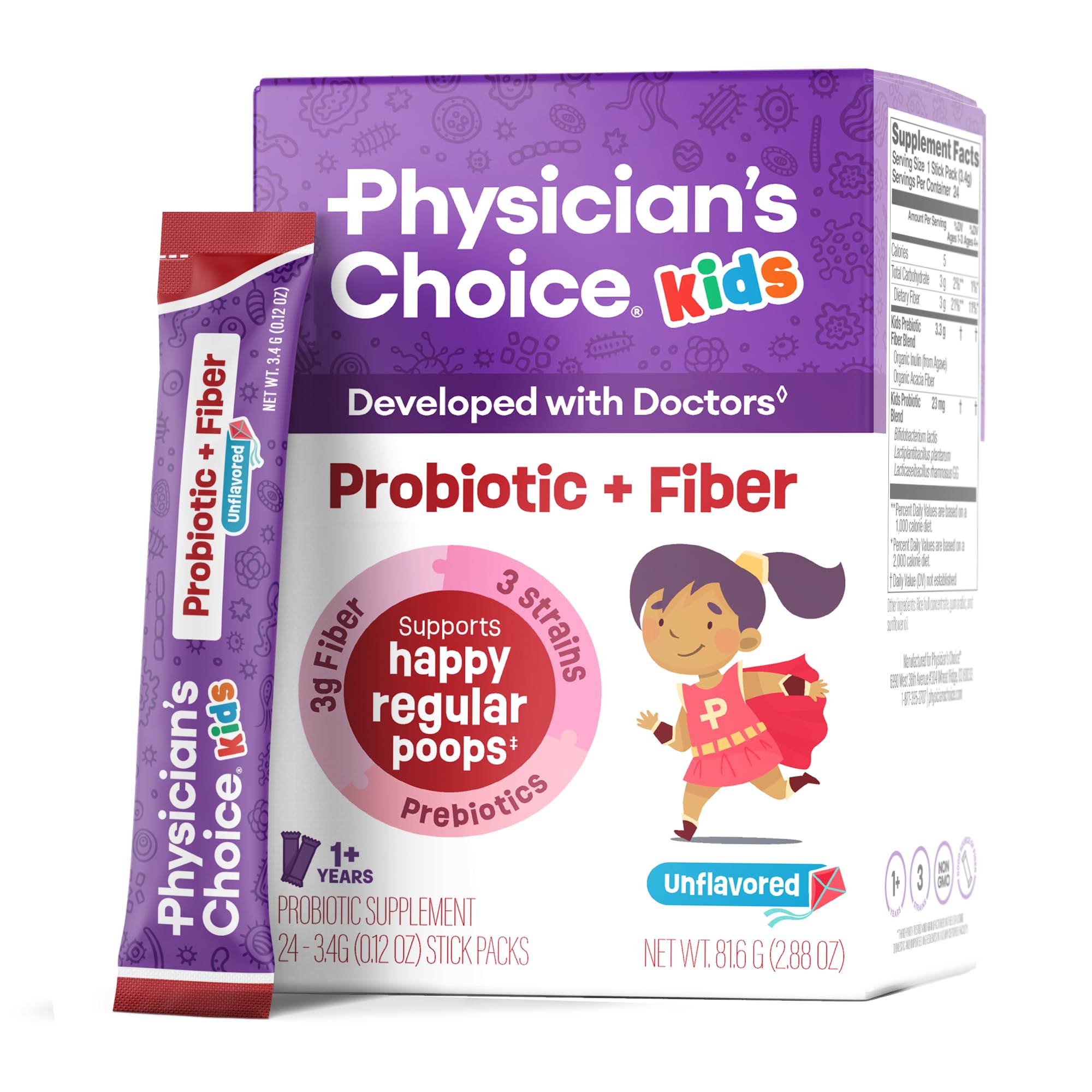 Physician's Choice Kids Probiotic + Prebiotic Fiber