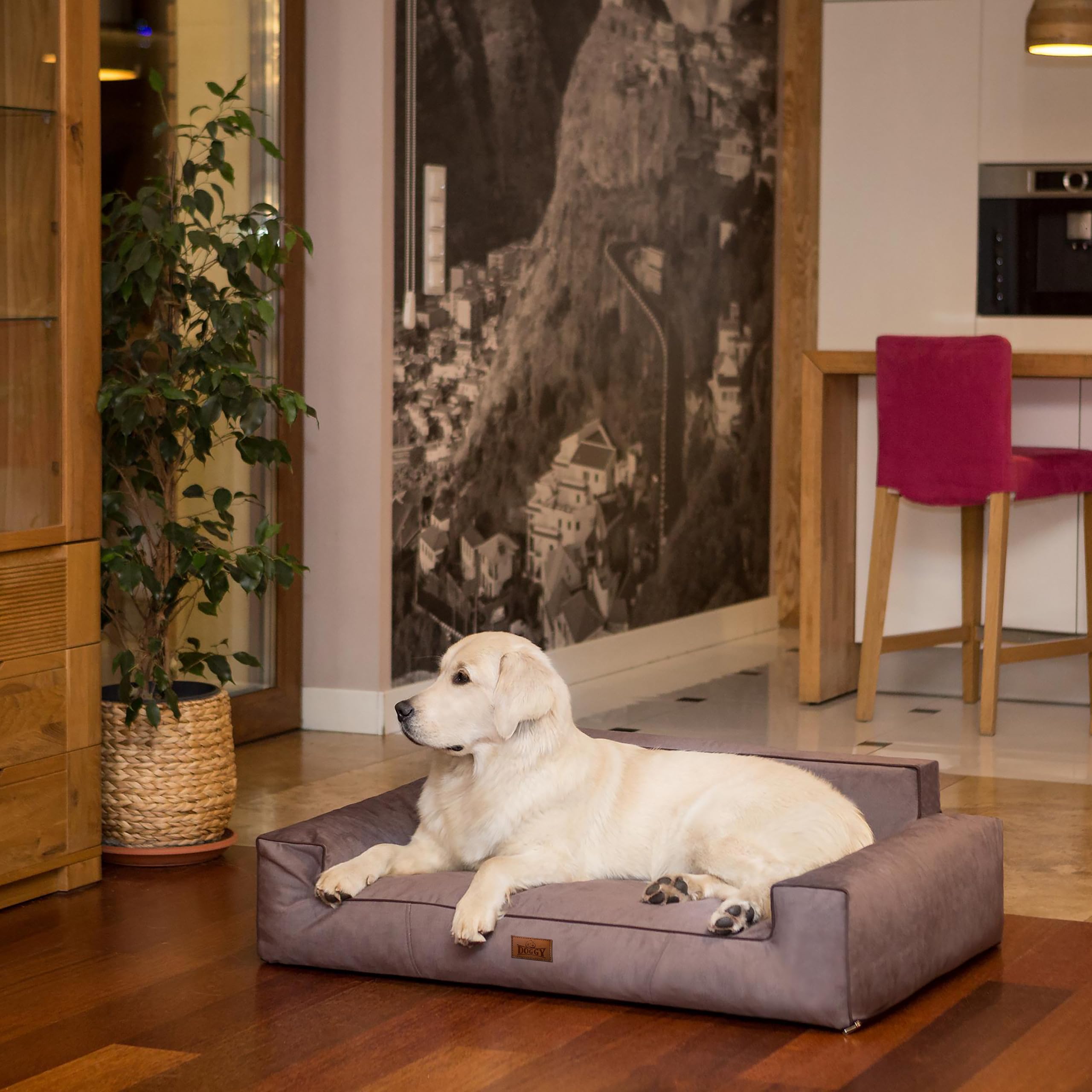 Cuccia morbida per cani, letto per animali domestici, colore: marrone, 78 x 53 cm
