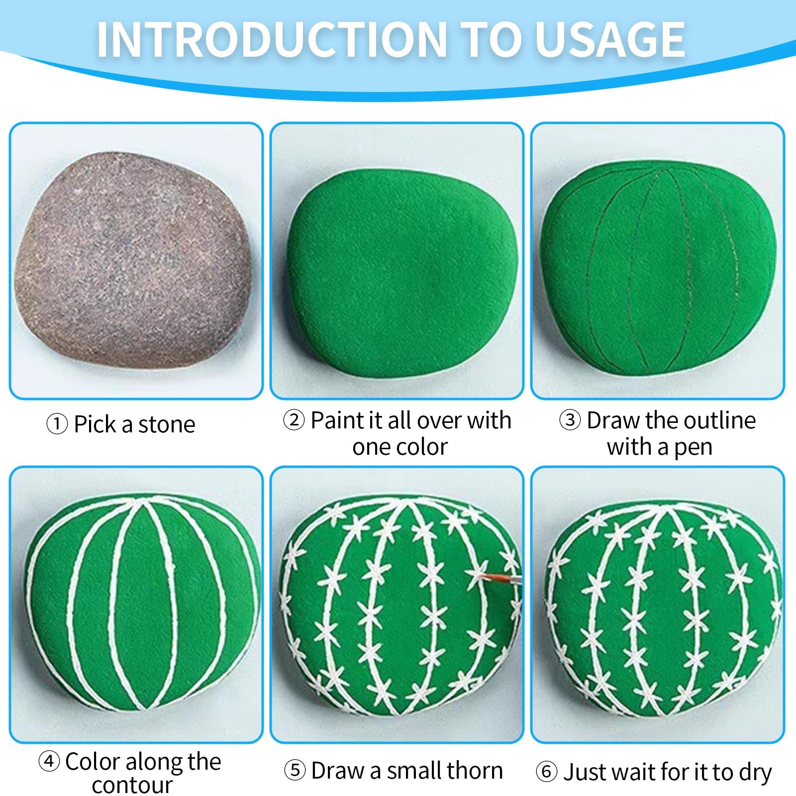NCOALE 40 pcs Pebbles for Painting 3-5 cm Flat Rocks for Painting Smooth Natural Rocks Decorative Stones for Garden DIY Craft School - Image 4