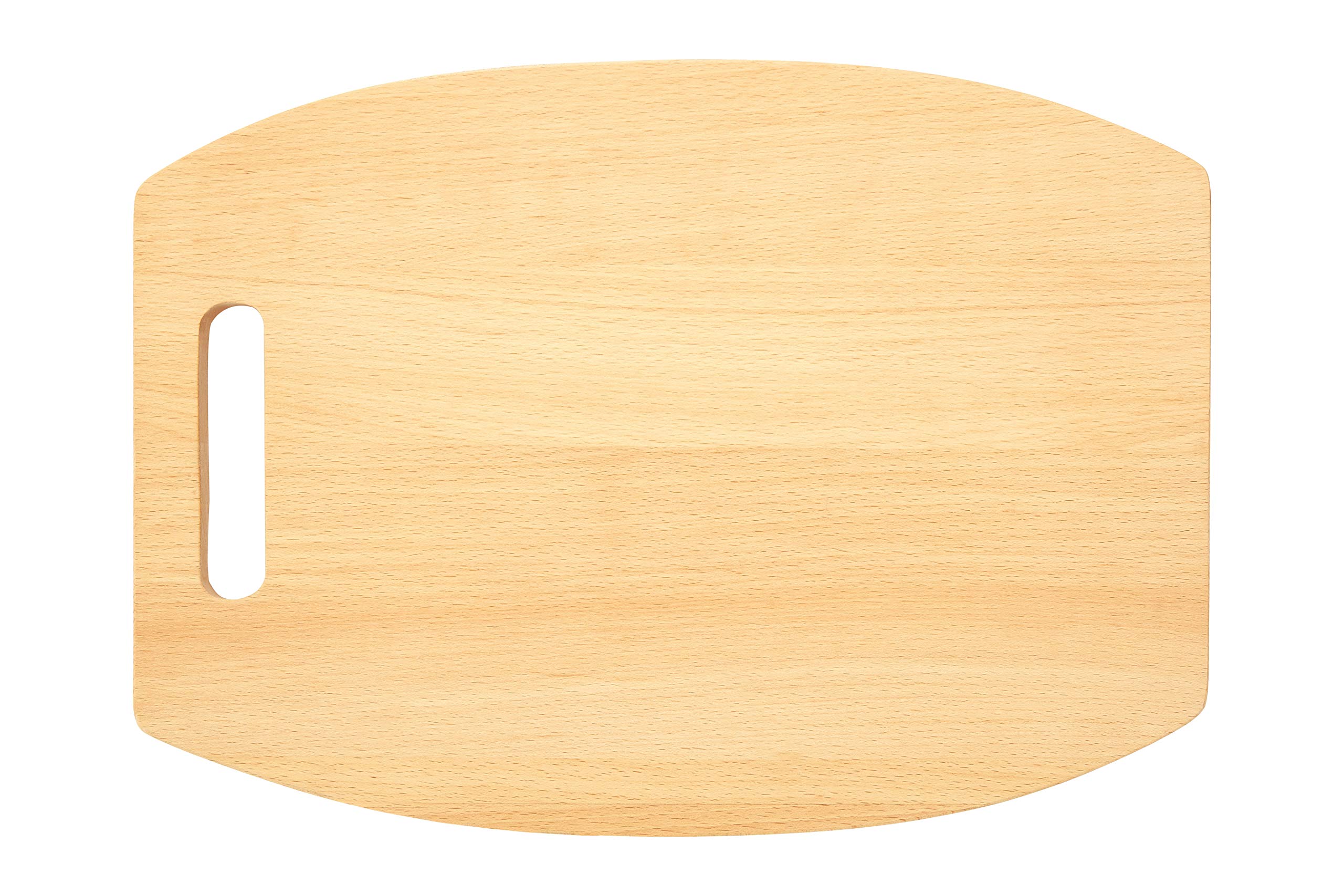 Orsina Curved Rectangular Beech Wood Chopping And Serving BoardDurable Wooden Cutting Board With Integrated Handle from B&Q