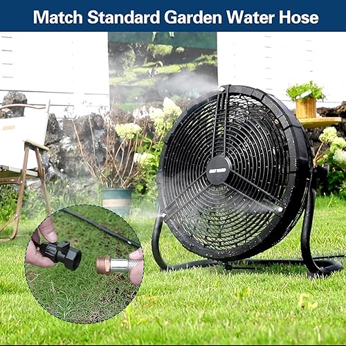 Miniatura 5 de BILT HARD Ventilador de nebulización portátil para exteriores de 12 pulgadas, ventilador de piso portátil recargable con batería desmontable de