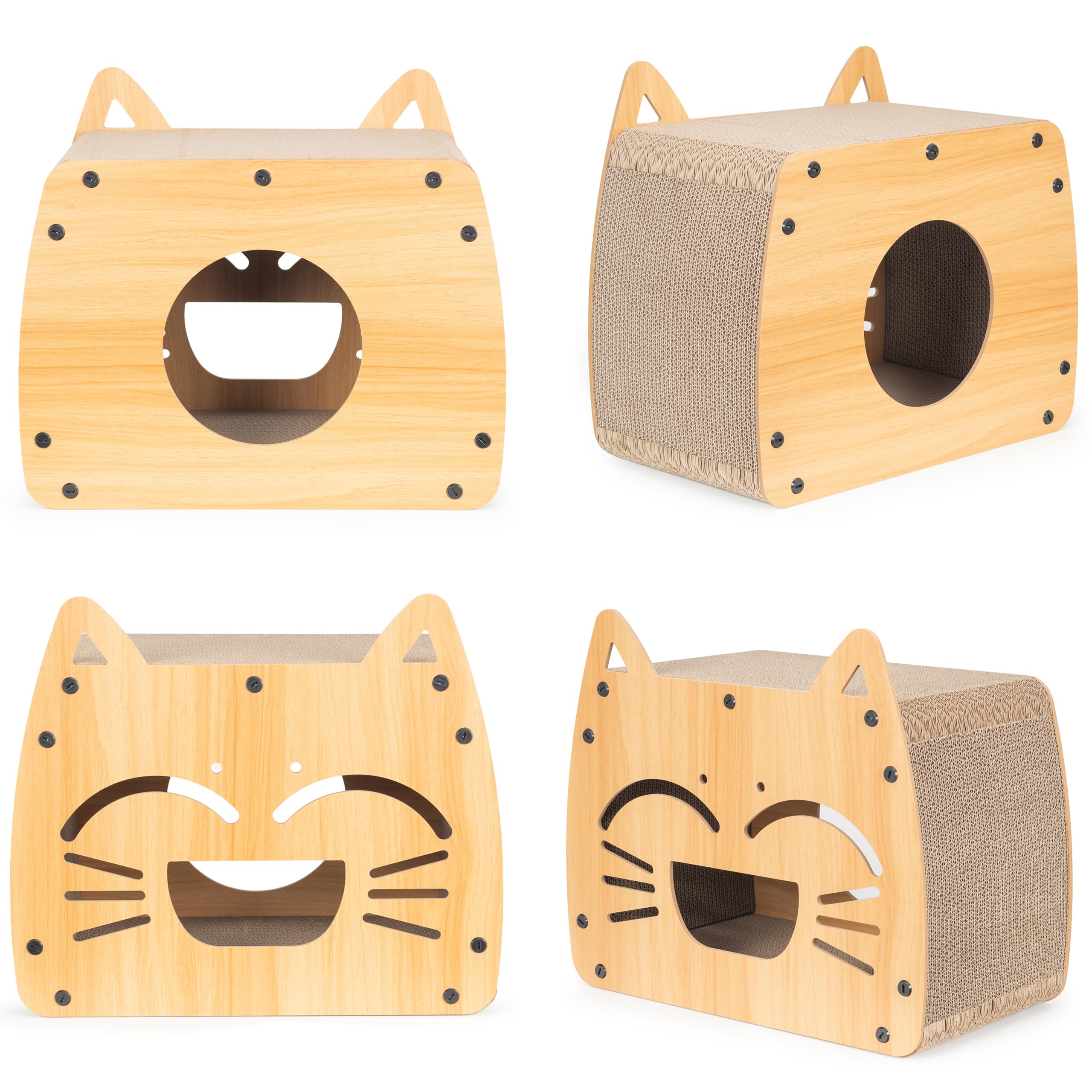 COIL Tonneau à chat, niche pour chat, arbre à chat, lit pour chat, lit pour chat, lit respectueux de l'environnement, carton à griffer, MDF (hauteur : 40 cm)