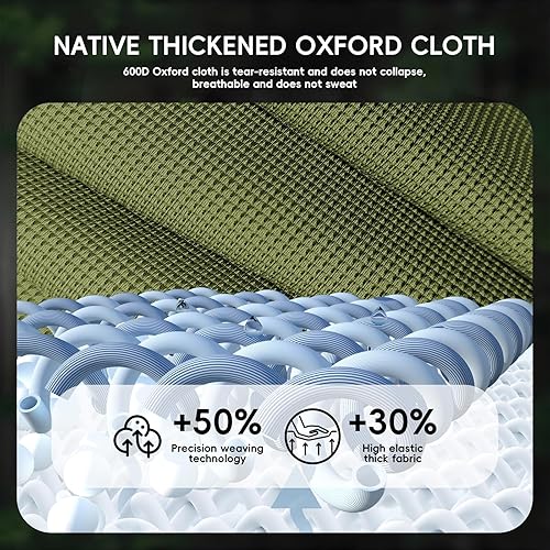 Miniatura 7 de Silla de luna de respaldo alto acolchado de 3 capas para exteriores con algodón grueso, tela Oxford 600D, silla de camping plegable portátil con