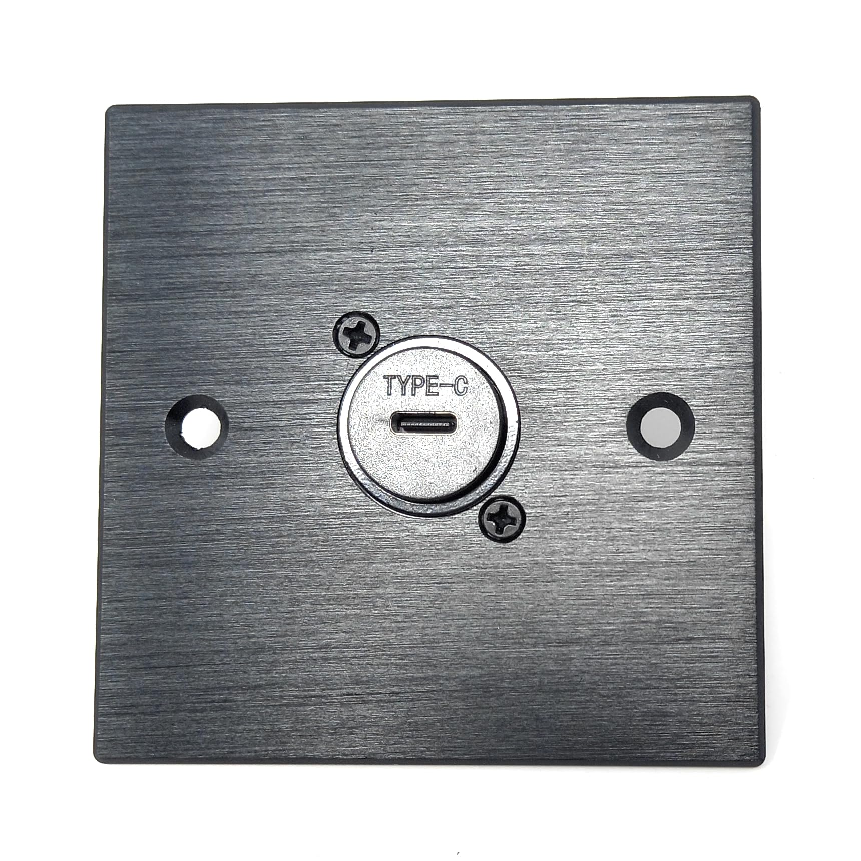 Toma USB-C de pared en placa de aluminio duradera con tornillos