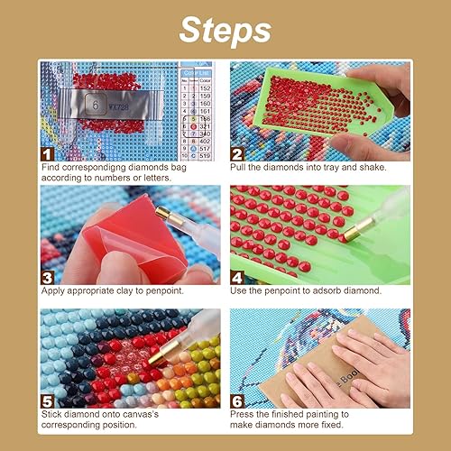 Miniatura 6 de Kits de pintura de diamantes para adultos, kits de arte de diamantes redondos de mariposa, pintura 5D con diamantes, manualidades para decoración de