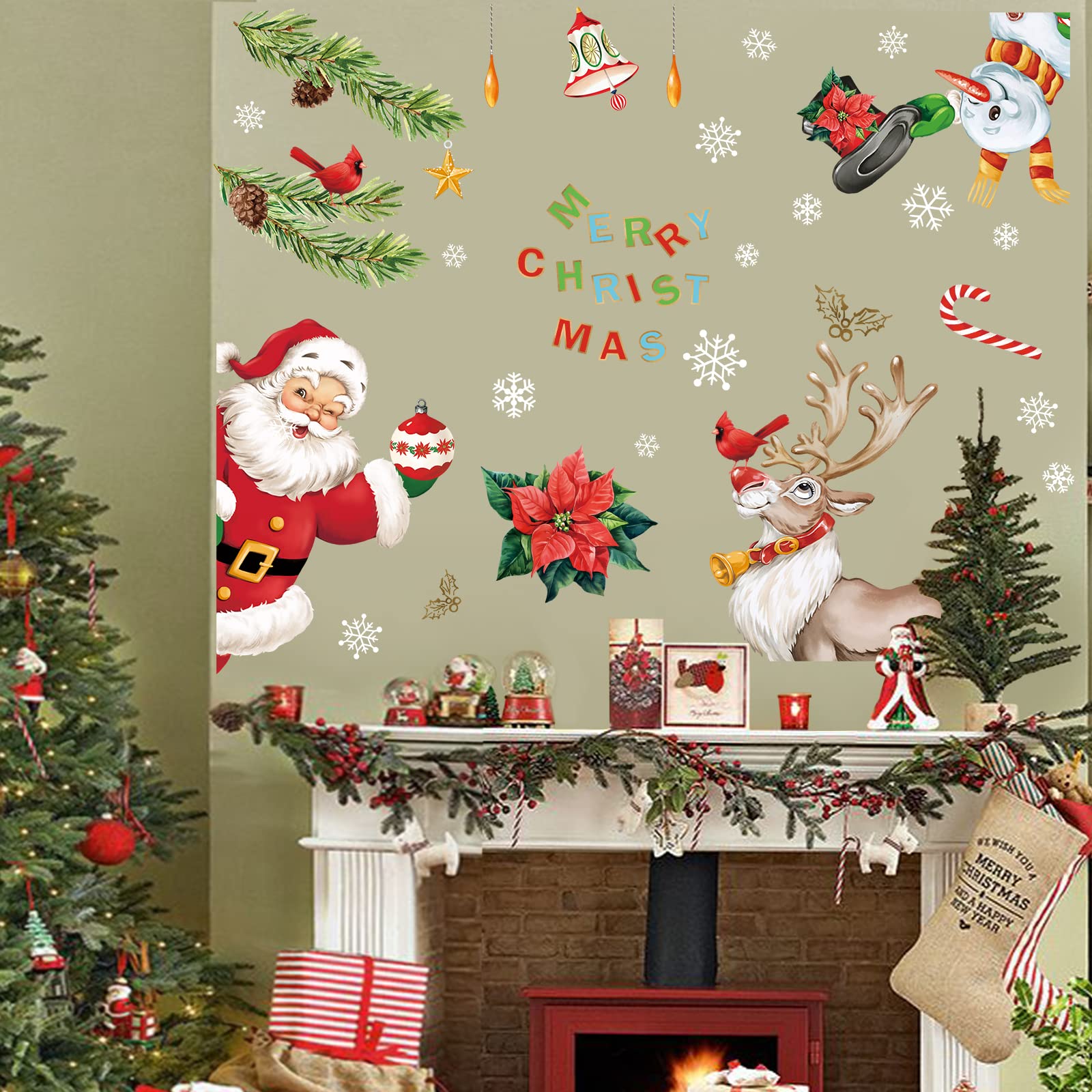 Decalmile Grands Autocollants Muraux En Forme De Sapin De