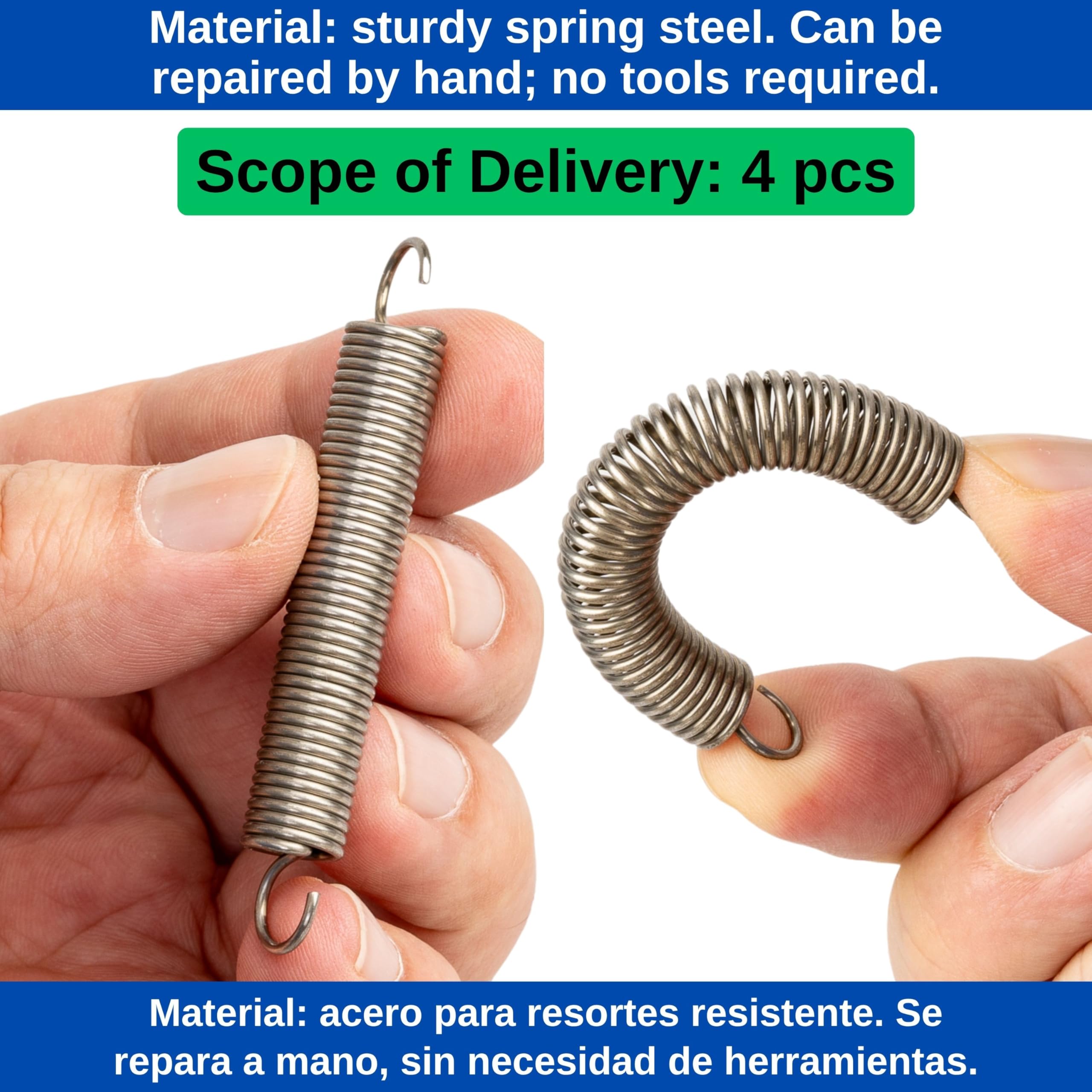 4 Pack Spring Steel Replacement Spring for Wesco Kickmaster 70 x 9