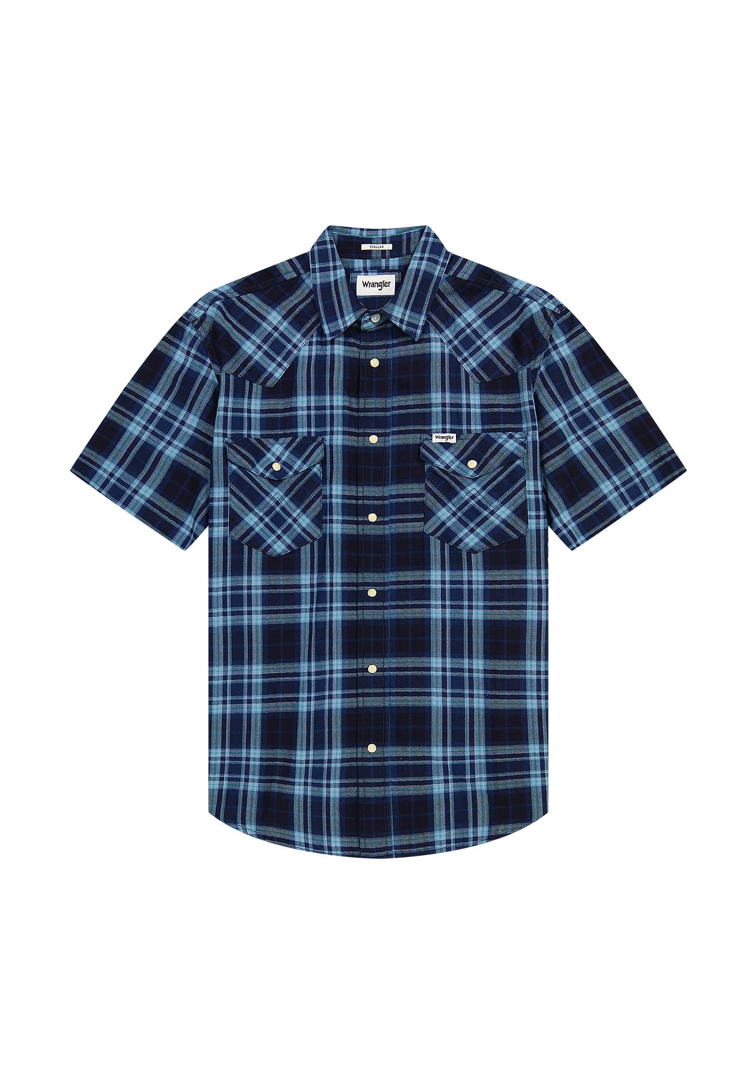 Wrangler Men's SS Western Shirt, Latigo Indigo, M