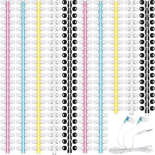 Xuhal 600 Packs Bulk Earbuds Headphones Earphones Kids Colorful Earbuds Classroom Headphones Bulk Wired Ear Buds Earphones Bulk for Kids Adults Smartphones Laptop Classroom School Library