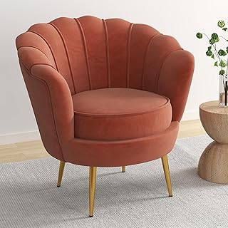 DAGONHIL Mid Century Modern Upholstered Accent Chair,Petal Vanity Chair,...