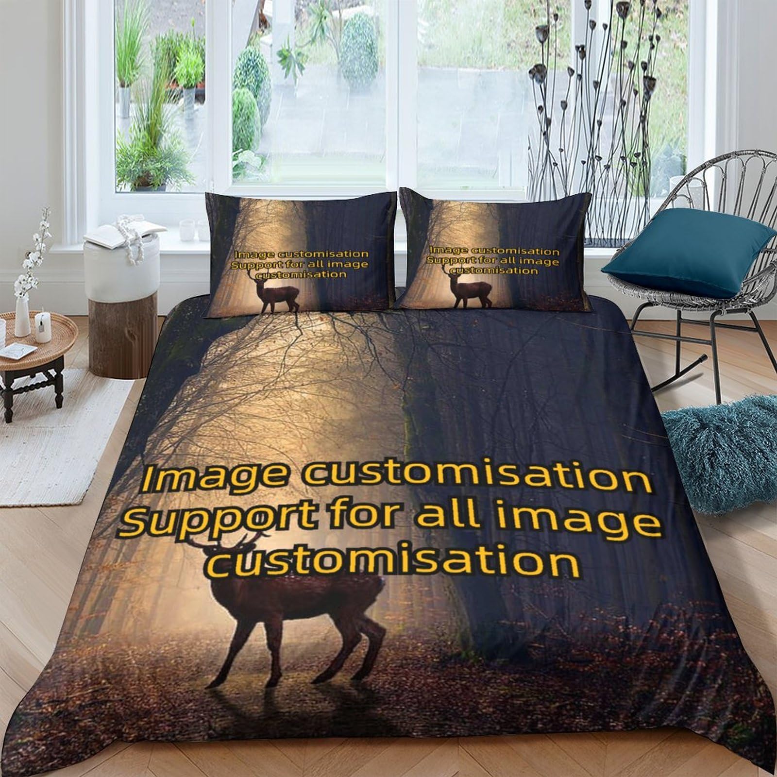 Parure de lit microfbre 3 pièces SCOOVY housse de couette customisation photo 200x200cm