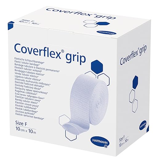 Grip Tubular Compression Bandage, Size F (Large Knee), 4" Width, 11 Yards – REF: 931070 – Previously Comperm, Size F, Compression Bandage