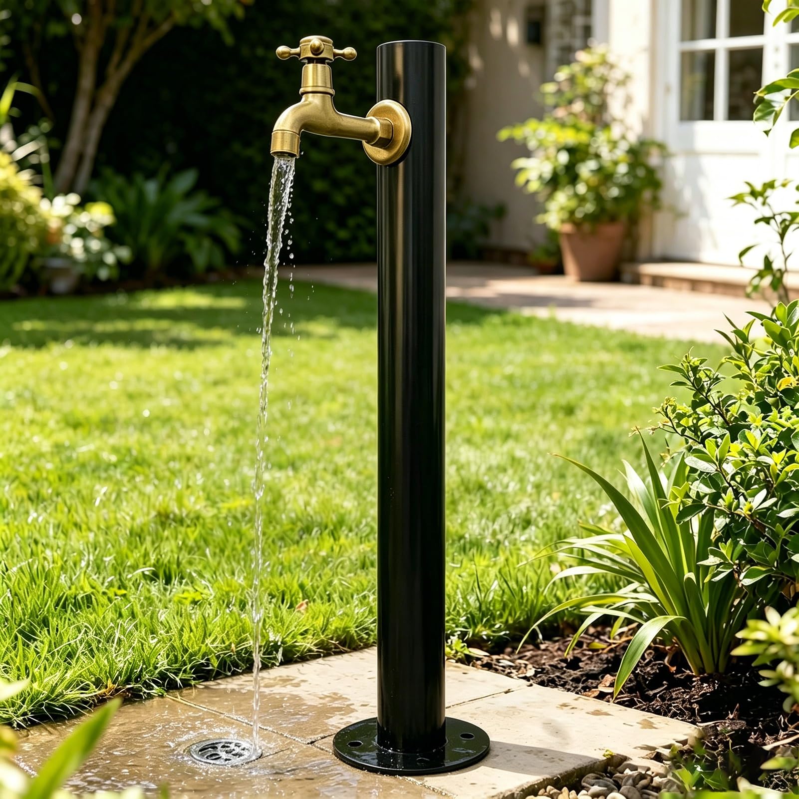 Freestanding Water Column, Outdoor Antifreeze Faucet Yard Hydrant, Stainless Steel Vertical Water Tap for Garden Farm Pasture Backyard Irrigation Washing
