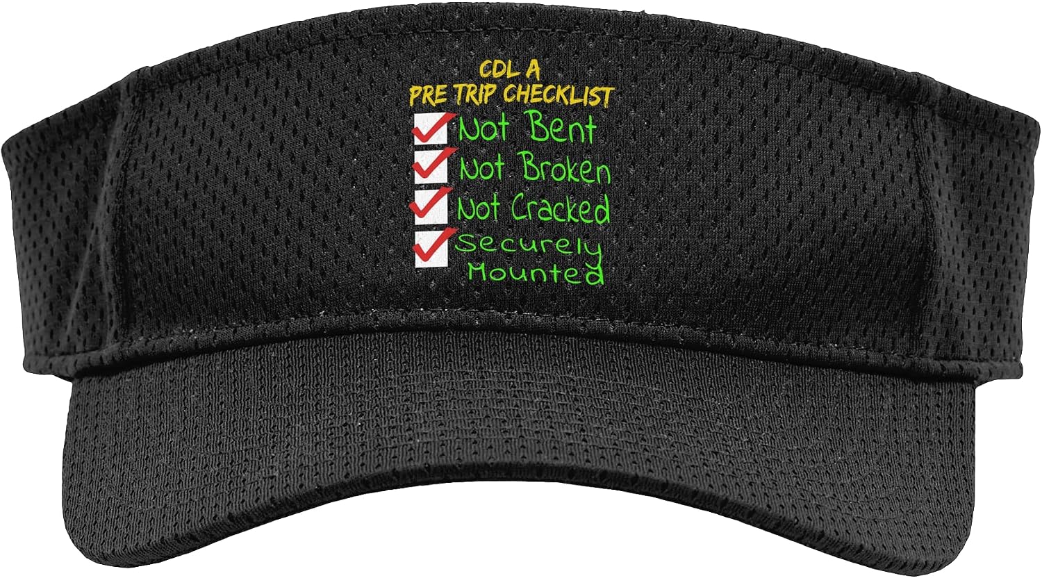 CDL A Pre Trip Checklist Truckers Diesel Mechanics Operators Sport Sun Visor