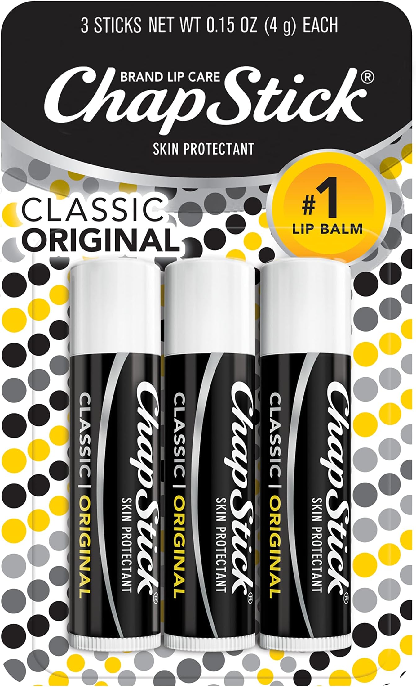 Classic (3 Count) Original Flavor Skin Protectant Flavored Lip Balm Tube, 3 Count (Pack of 1)