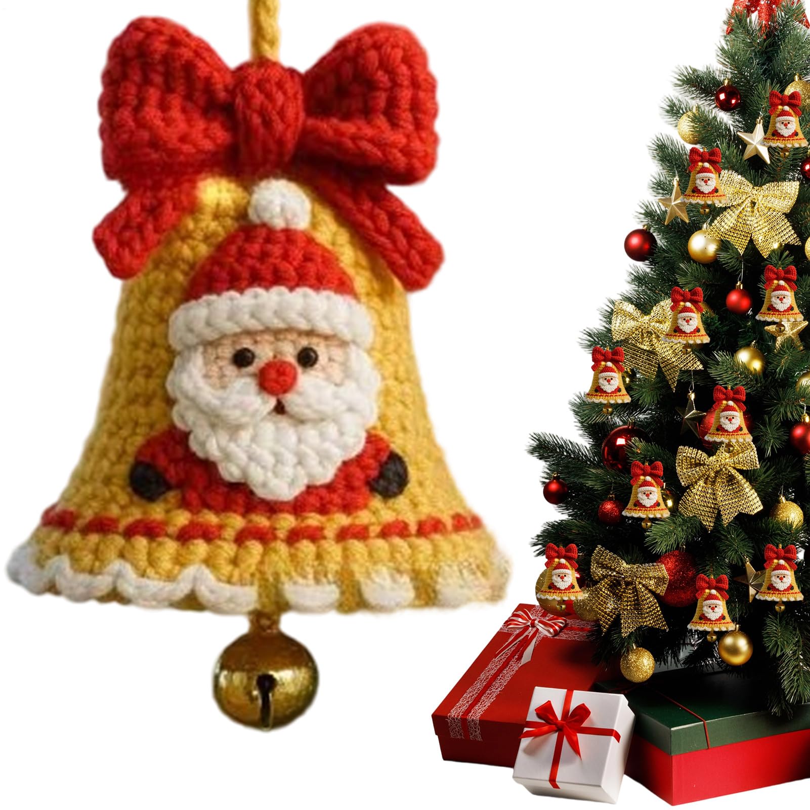 Ornement main à suspendre en crochet, décoration rétro de Noël pour sapin