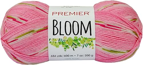 Miniatura 10 de Premier Yarns Bloom DK - Hilo de peso, hilo autofregado para tejer y tejer, Sweet Pea, 7 onzas, 656 yardas