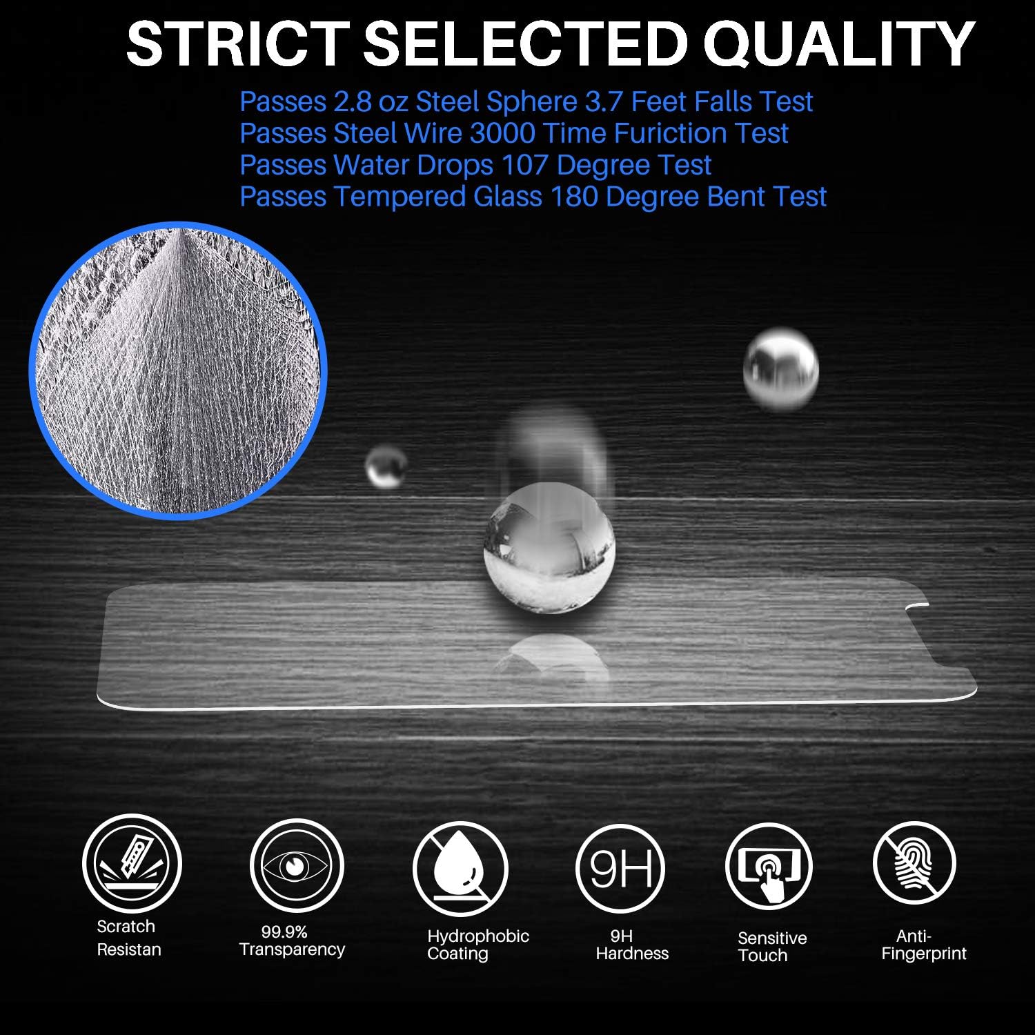 TOZO Compatible for iPhone 12 Mini Screen Protector 3 Pack Premium Tempered Glass 0.26mm 9H Hardness 2.5D Film Easy 5.4 inch