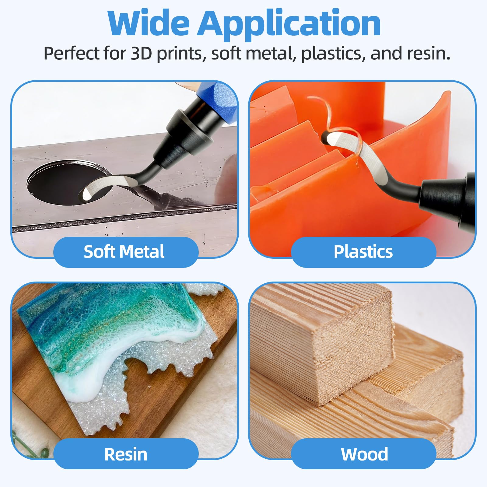 Deburring Tool Kit - 13 Pieces for 3D Printing -5