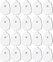 AVCOO 20-Pack TENS Unit Replacement Pads - Reusable 50+ Times Latex-Free Snap Electrodes for TENS/EMS Devices with 3.5mm Connectors