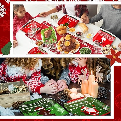 Miniatura 5 de Paquete de 120 platos de papel para suéter feo de Navidad, platos desechables de Navidad para fiesta de postre de 9 pulgadas con pan de jengibre,