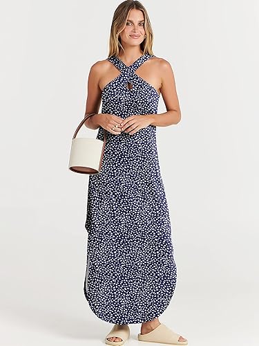 Miniatura 9 de ANRABESS Vestido de playa casual suelto sin mangas para mujer vestido de playa con abertura cruzada lateral para verano