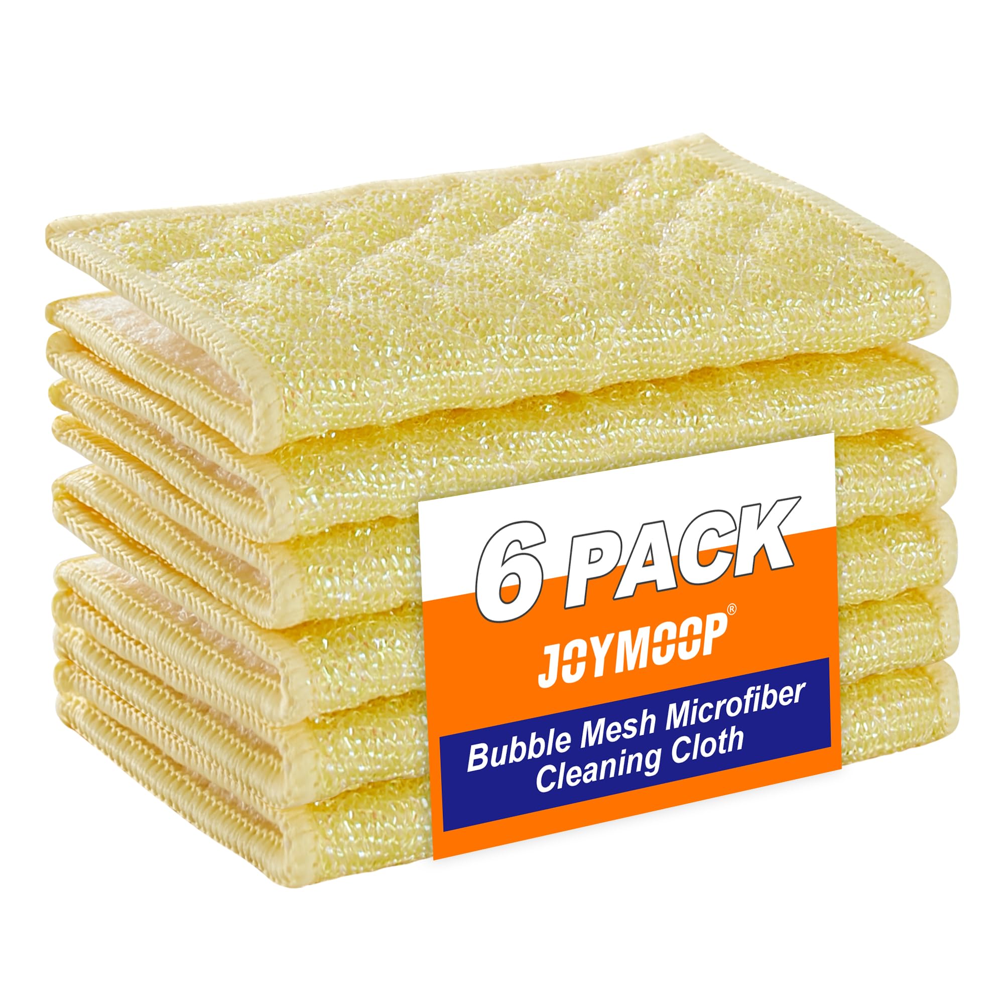 JOYMOOP Microfiber Cleaning Cloth, 6 Piece Set, Extra Small, Yellow