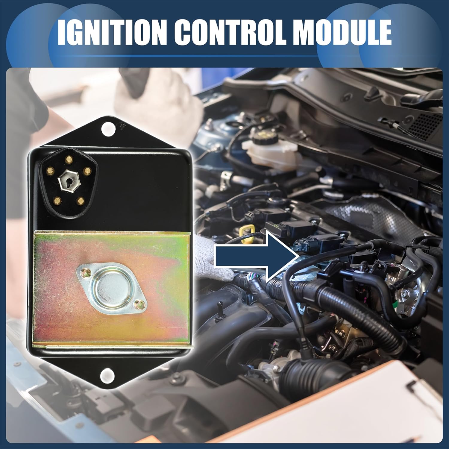 Ignition Control Module, Inner Ignition Module Control Unit No.1230938 for Dodge B Van 1972-1978 for Dodge CB300 1974-1978 ABS Black, 1 Pc