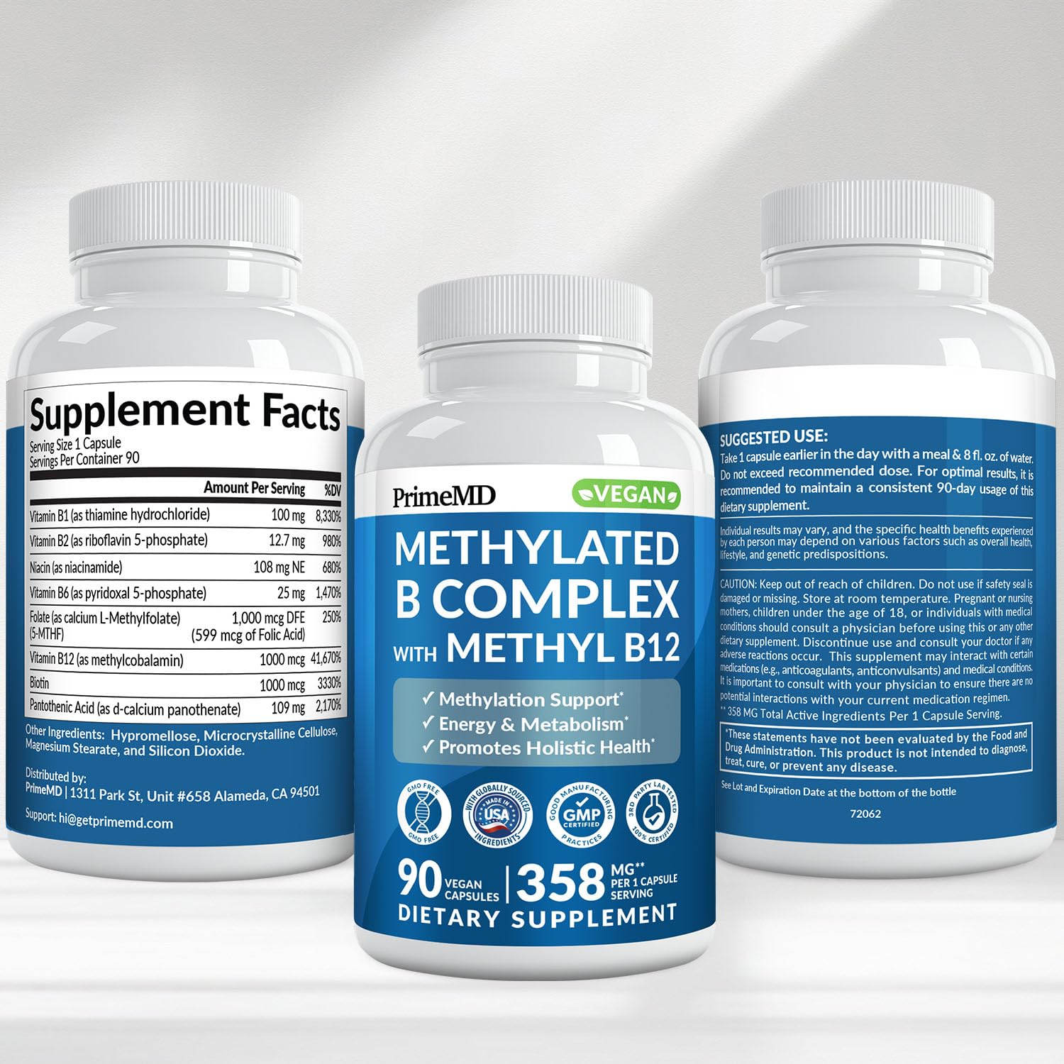 PrimeMD Methylated B Complex, Methylfolate & B12 Methylcobalamin, 90ct — Amazon image 9