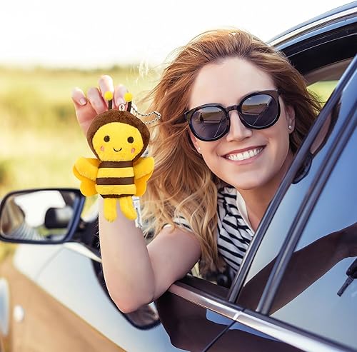 Miniatura 7 de Mini juguetes de peluche de abeja, llavero de abeja de felpa para decoración de habitación, cumpleaños, baby shower, recuerdos de fiesta de animales