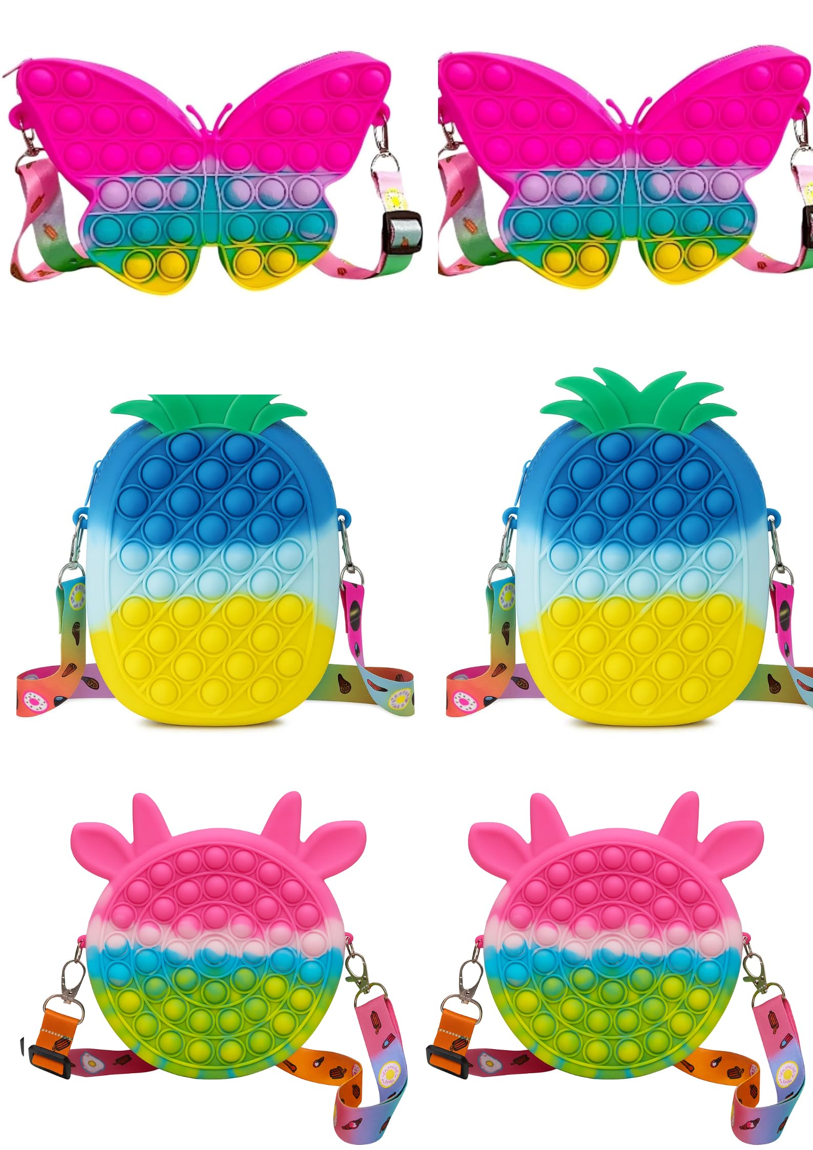 Elegance Era Popit Sling Bags / Popit Purse for Kids – Mix Design Crossbody Fidget Purse / Small Sling Bag – Perfect Kanya Pujan Return Gift, Birthday Return Gift for Kids. (Pack of 6)-image-23