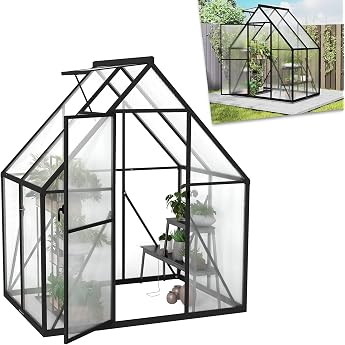 ACXIN Greenhouse for Garden Aluminium Greenhouse Tomato House & Plant House with Foundation Roof Window PC Panels Ground Anchor Iron Reinforcement 125 x 180 x 195 cm Cold Frame Weatherproof and UV-Resistant