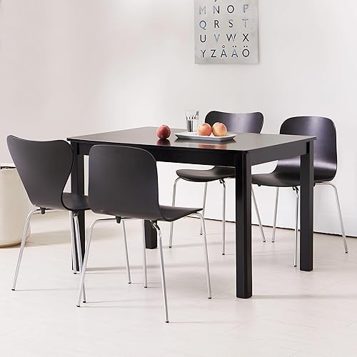 Miniatura 5 de Livinia No.10 - Juego de 2 sillas de comedor de madera moderna de mediados de siglo, sillas contemporáneas de madera curvada sin brazos para