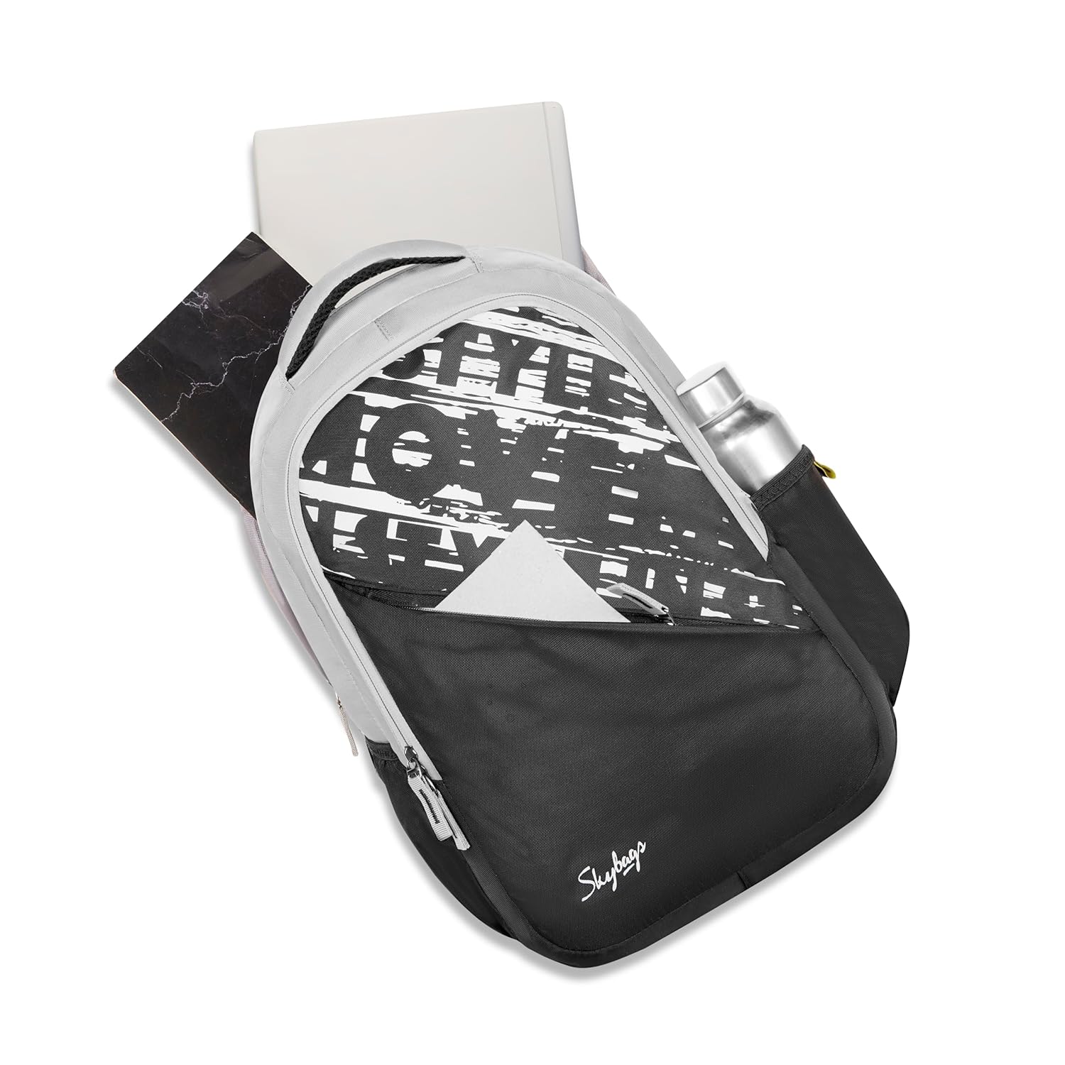 Skybags Fuse Plus 22 Liters Backpack with 17 Inch Laptop Compartment for Men & Women, Side Bottole Pocket, Organiser with Key Chain Holder, Padded Back & Shoulder Strap (Grey) 14 817lo+yaEjL. SL1500