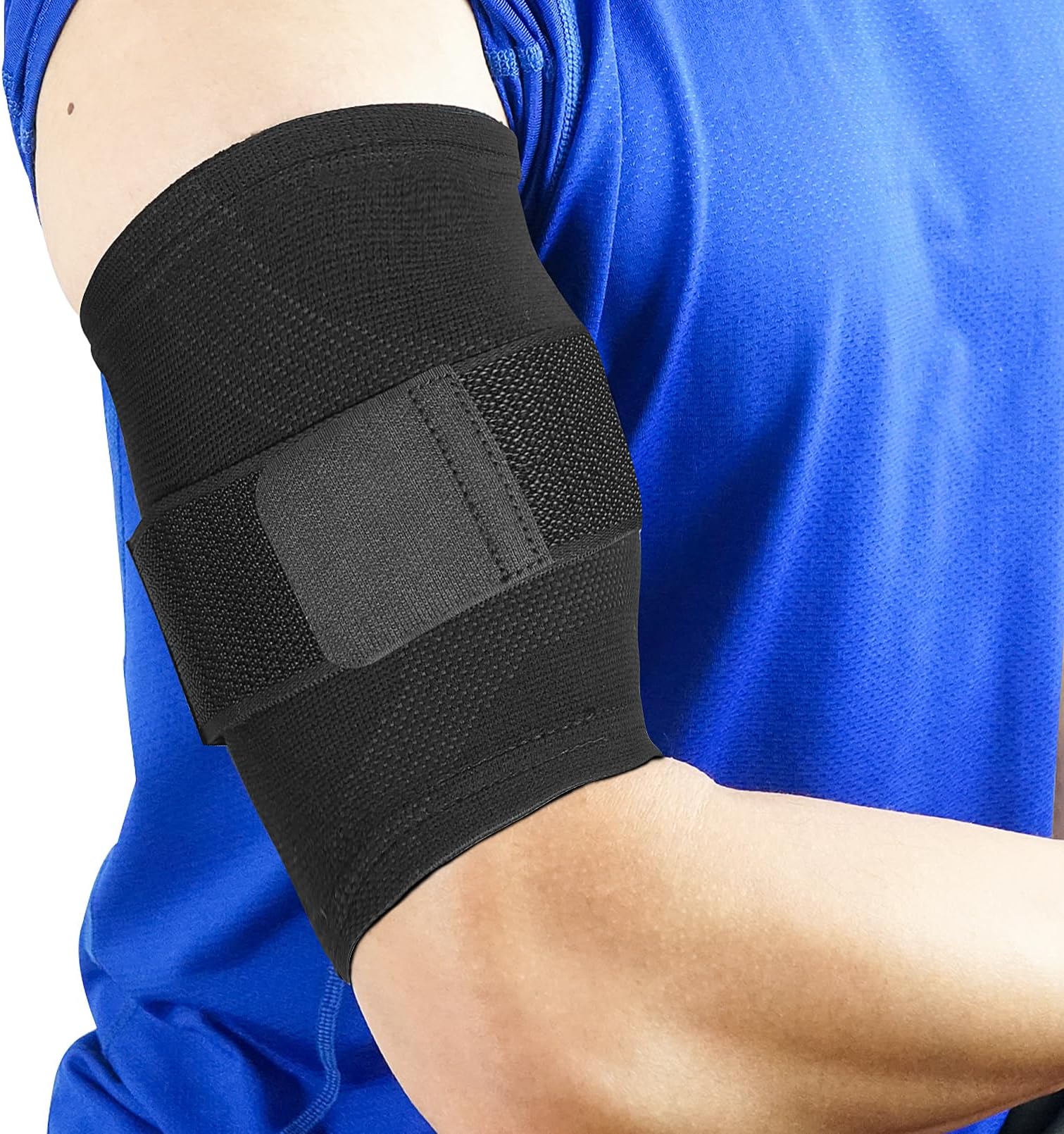 Luwint Bicep Tendonitis Brace, Knitted Compression Upper Arm Sleeve Support, 1 Pair (Small)