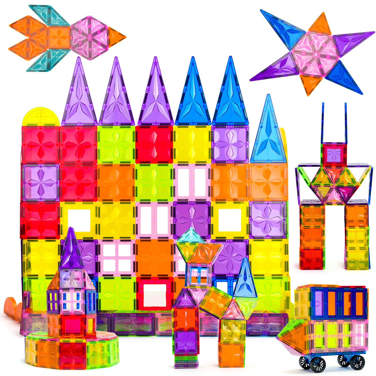 DXJXMAX Costruzioni Magnetici 105 Pezzi, Magneti Giocattoli per Bambini 3D, Costruzioni Magnetiche Blocchi, Giocattoli Educativi Regali STEM Creatività Montessori per 3+ Anni Ragazzi e Ragazze