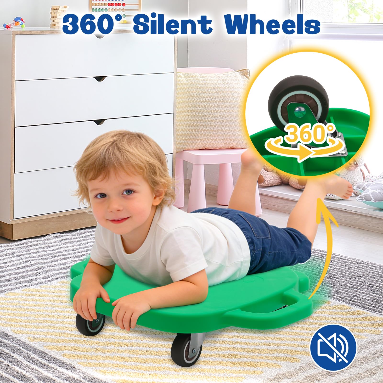 Balance Board für Kinder, 4 Stück, 4 Farben, mit Griffen & Lenkrollen, fördert Motorik & Koordination