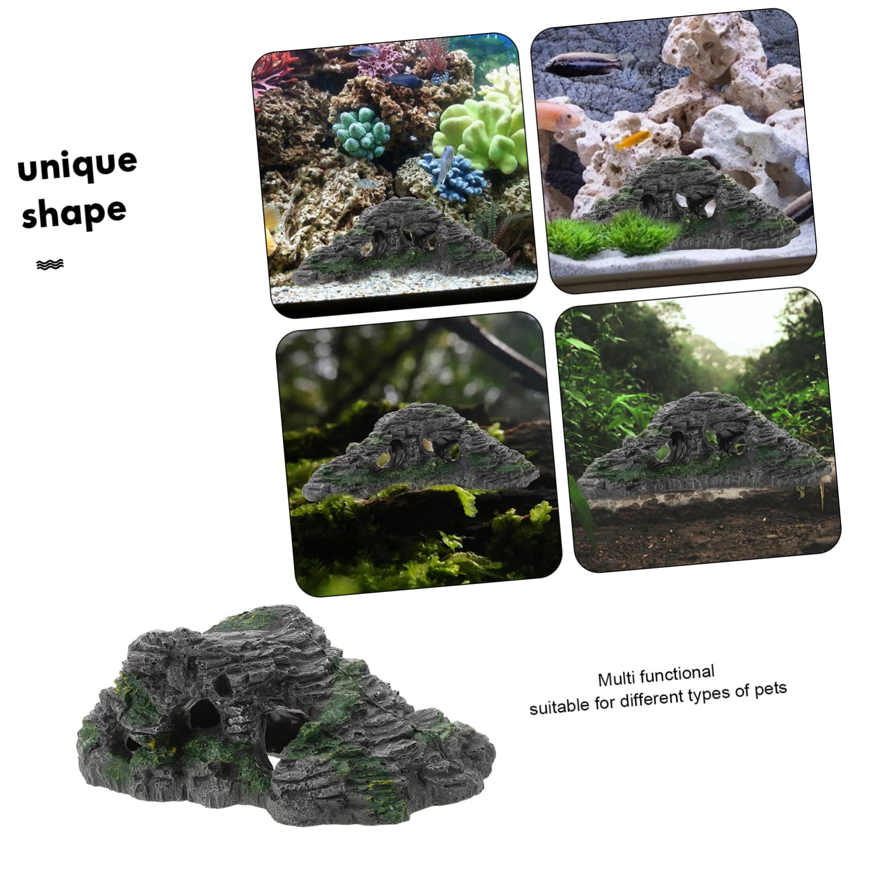 BESPORTBLE 3pezzi Piattaforma di Crogiolo per Tartarughe Design Multi-Funzionale per Terrari e Acquari Accessorio per Rettili con Superficie Arrampicabile e Slope Naturale