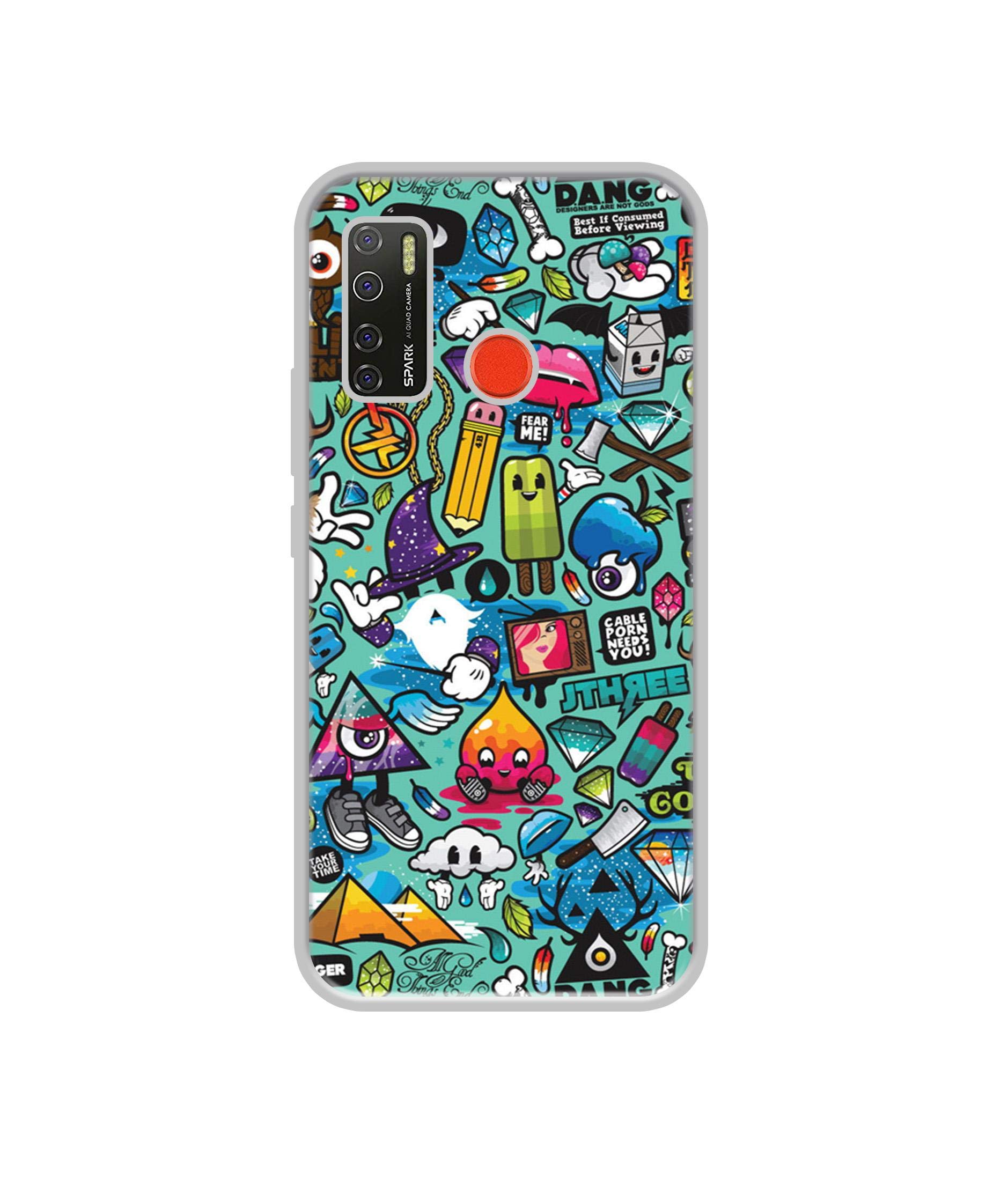 Casotec Crazy Design Printed Silicon Soft TPU Back Case Cover for Tecno Spark 5 / Spark 5 Pro (B08H84PYS5) Amazon Price History, Amazon Price Tracker