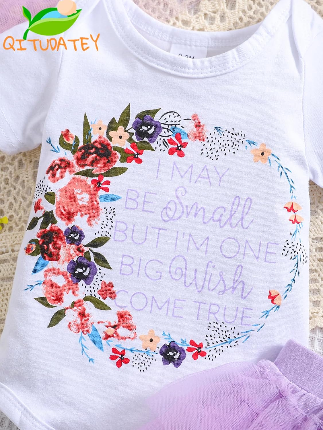 QITUDATEY Newborn Baby Girl Clothes Cute Summer Outfits Infant Short Sleeve Romper with Short Tutu Skirt + Headband Set image 4