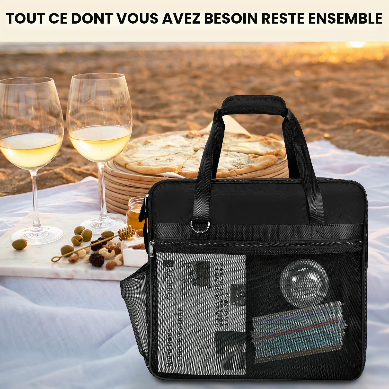 Sac de Transport Portable pour Ninja Slushi Machine FS300/FS301 - Slushie Machine Accessoires, Sac de Voyage pour SLUSHi Machine à Boissons congelées (Ouverture Avant, Noir)