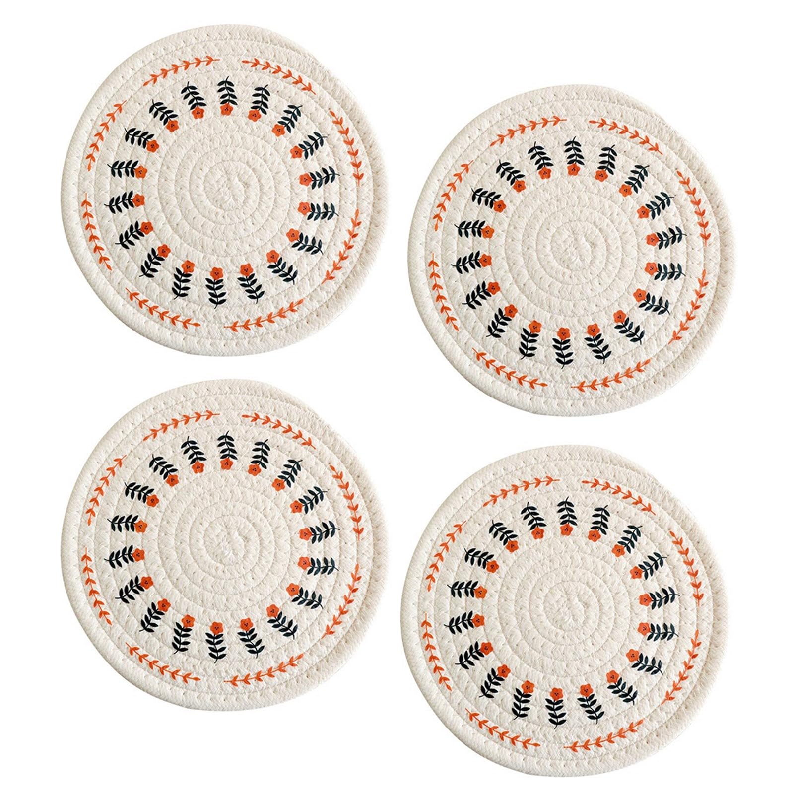 Sets de table en coton et lin tissé lavables pour salle à manger et cuisine quotidienne